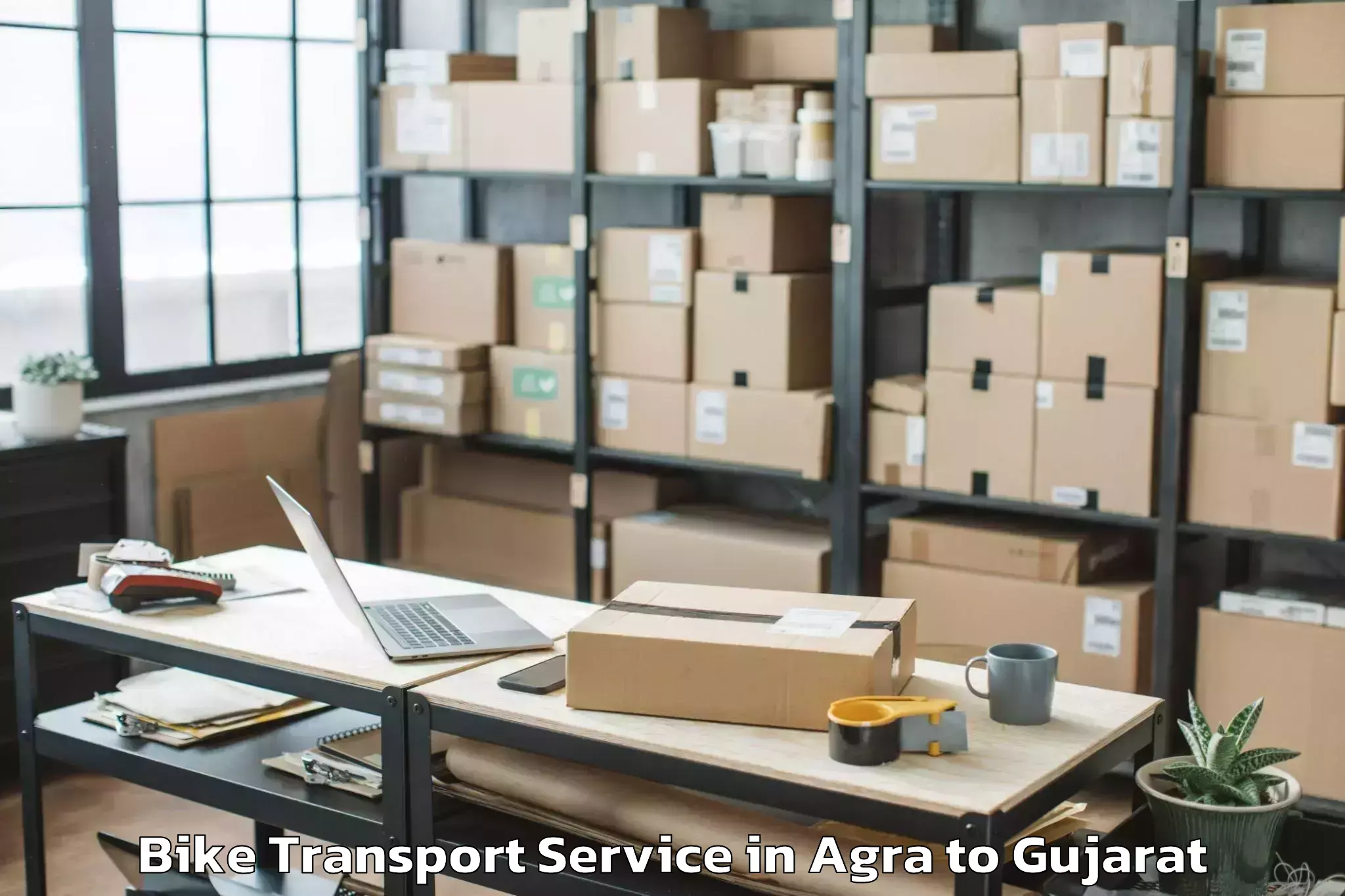 Professional Agra to Baria Bike Transport